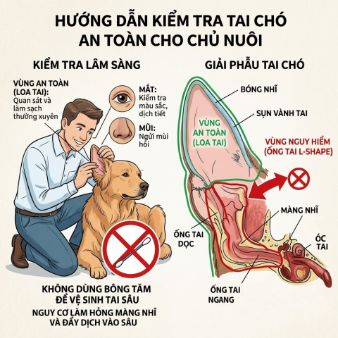 Hướng dẫn cách kiểm tra và ngửi mùi tai chó mèo an toàn.