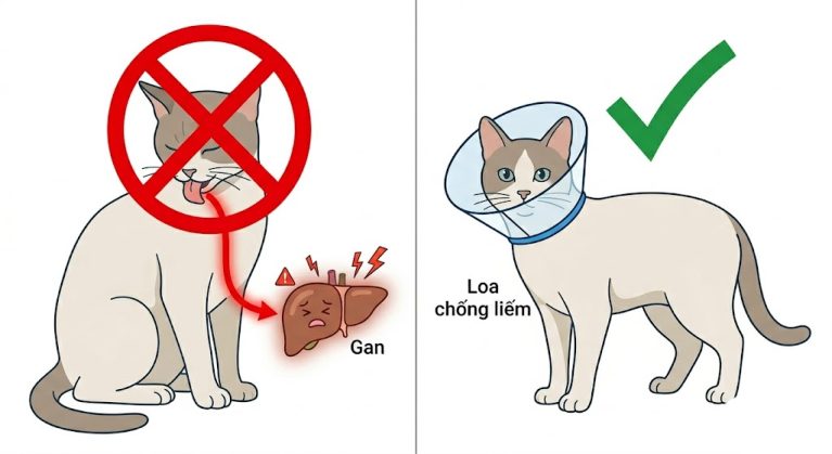 Cảnh báo nguy cơ suy gan do chó mèo liếm phải kem bôi trị nấm lâu khô.
