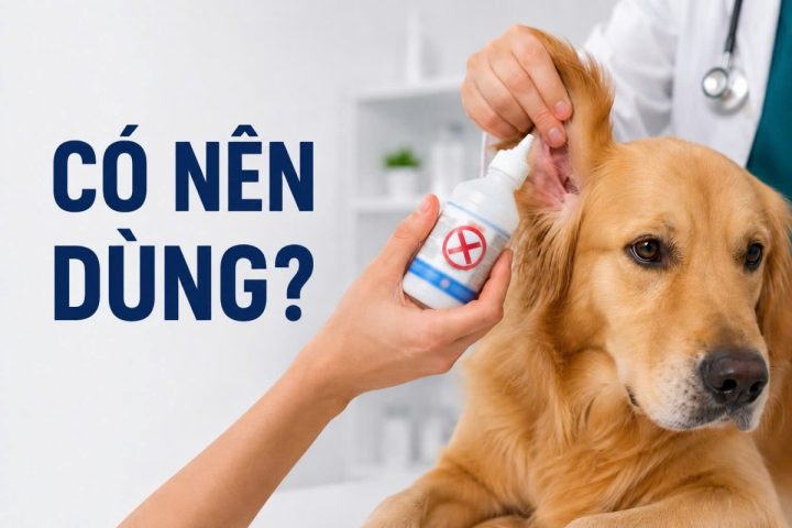 Ảnh đại diện đặt câu hỏi về việc dùng oxy già hoặc cồn để vệ sinh tai thú cưng.