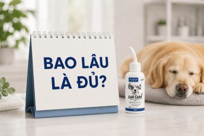 Ảnh đại diện đặt câu hỏi về tần suất và thời điểm vàng để nhỏ dung dịch vệ sinh tai cho chó mèo tại nhà.