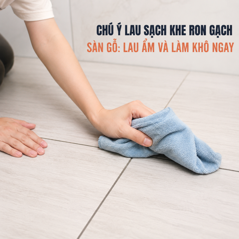 Người nuôi lau kỹ khe ron tại khu vực mèo vừa đi tiểu.